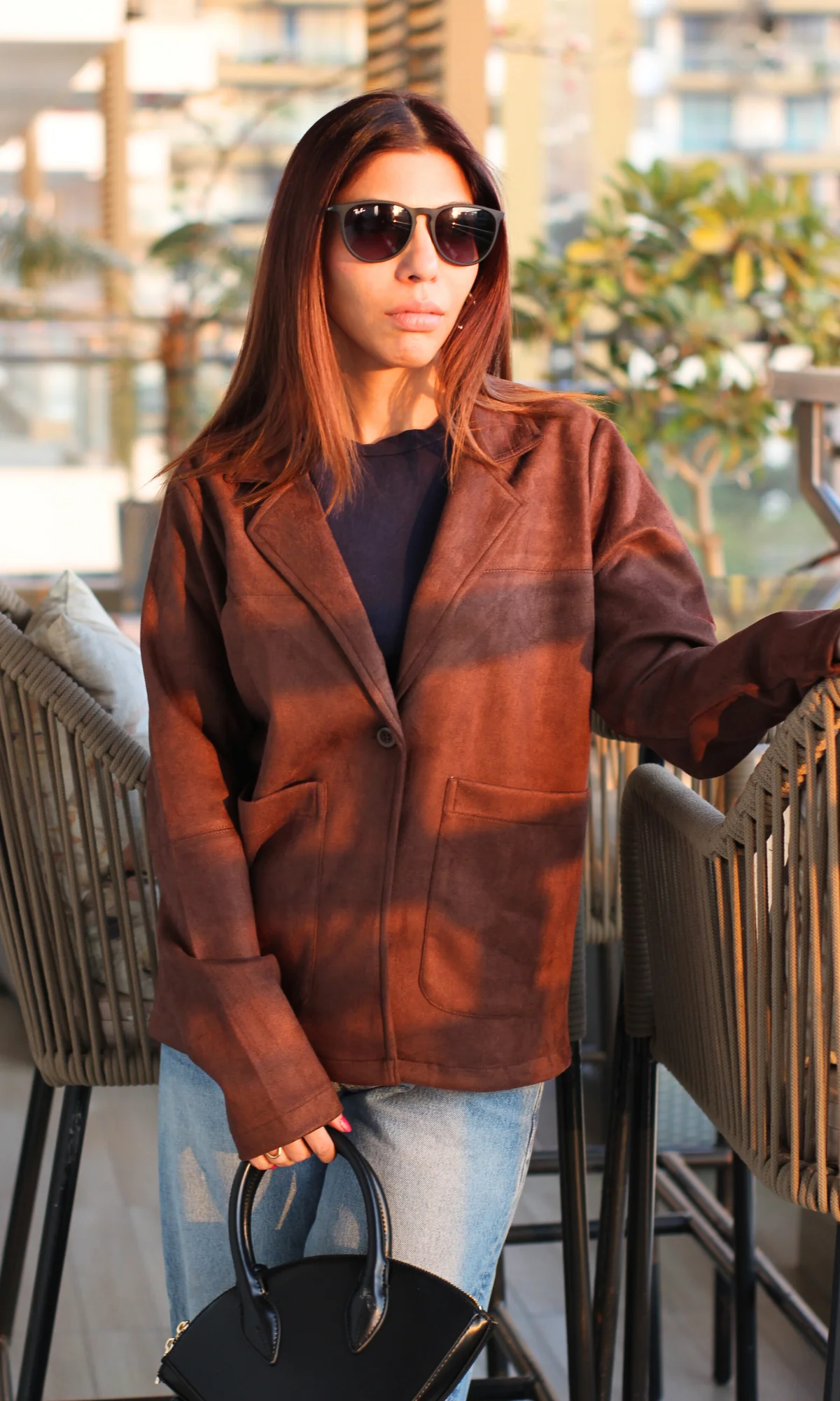 Wood Brown Suede Jacket - Image 3