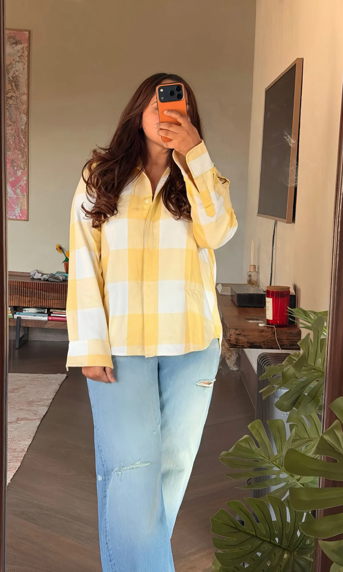 Yellow Ivory Checked Shirt - Image 3