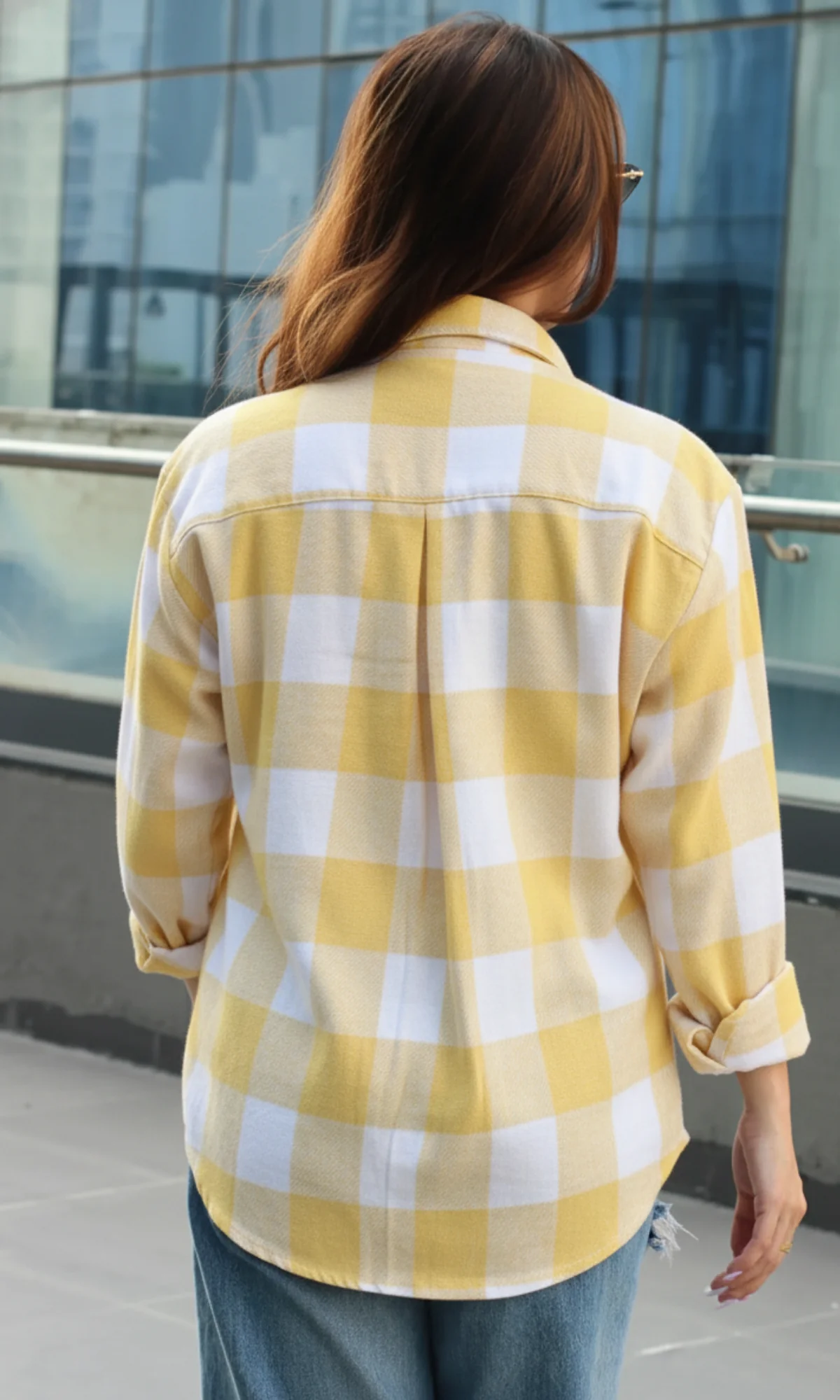 Yellow Ivory Checked Shirt - Image 4